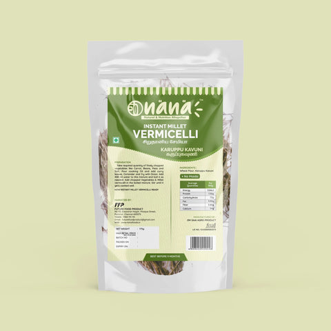 Nana Black Rice (Karuppu kavuni | Forbidden Rice) Vermicelli - Nana Millets