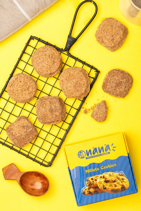 Nana Millet Cookies | Millet biscuits | A Guilt-Free, Healthy Treat - 250 Grams - Nana Millets